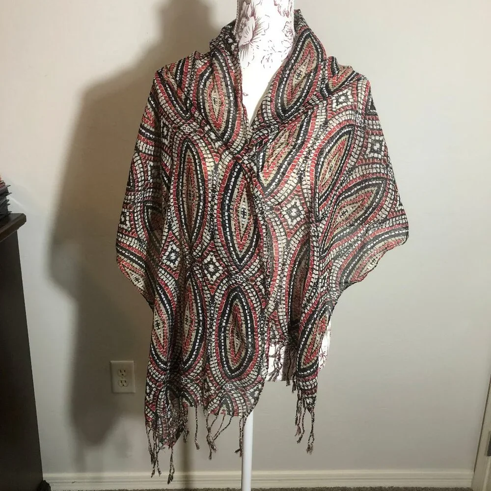 Boho Luxe Scarf | Protective Eye Motif & Mosaic Design